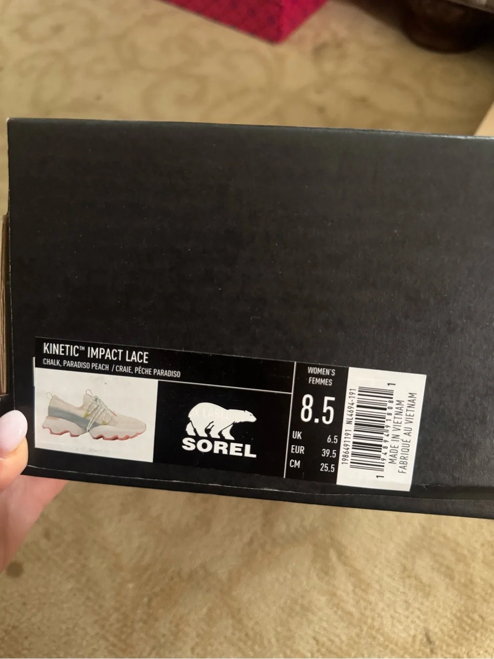 NWT Sorel Women's Kinetic Impact Lace Mesh Sneakers in Cream, blue, & Coral